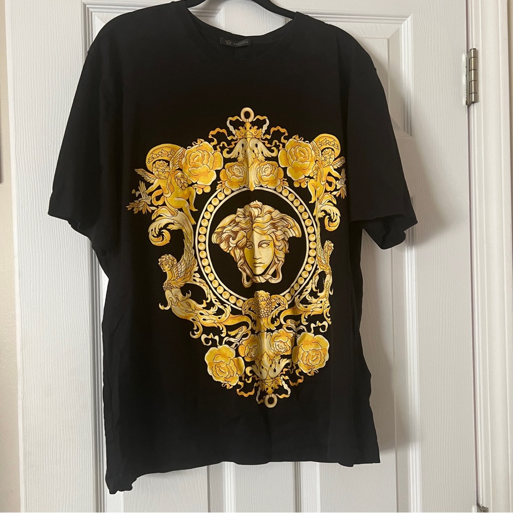 Versace Medusa Black and Gold Tee